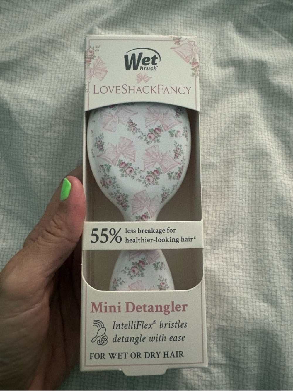 Wet Brush LoveShackFancy Mini Detangler - Floral Pink, New in Box
